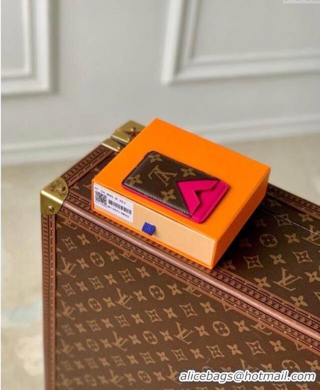 Classic Grade Louis Vuitton Porte-Cartes Magnet Card Holder M12851 Pondichery Pink 2024