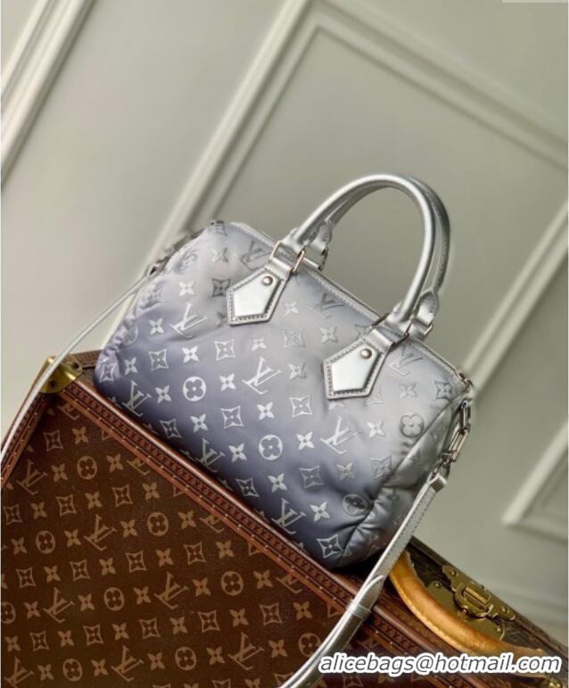 Shop Cheap Louis Vuitton Speedy Bandouliere 25 Bag in Frost Gradient Silver Monogram Nylon M11848 2024