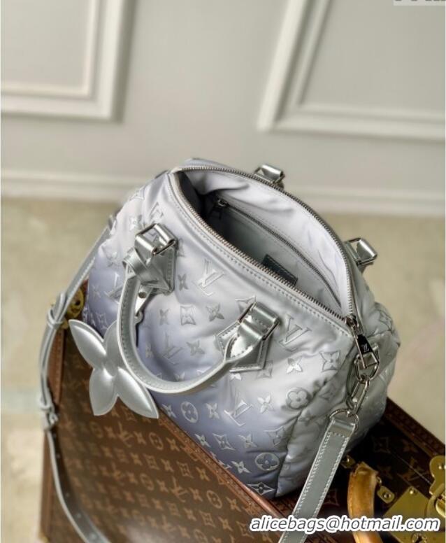 Shop Cheap Louis Vuitton Speedy Bandouliere 25 Bag in Frost Gradient Silver Monogram Nylon M11848 2024