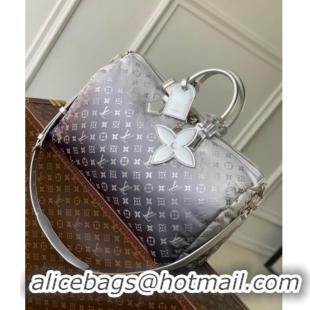 Top Design Louis Vuitton Keepall Bandouliere 45 Bag in Frost Gradient Silver Monogram Nylon M12067 2024