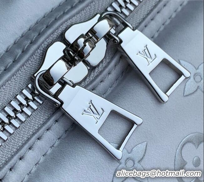 Top Design Louis Vuitton Keepall Bandouliere 45 Bag in Frost Gradient Silver Monogram Nylon M12067 2024