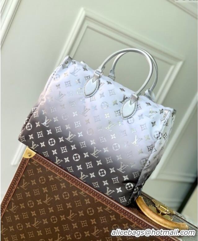 Super Quality Louis Vuitton OnTheGo MM Tote Bag in Frost Gradient Silver Monogram Nylon M11847 2024