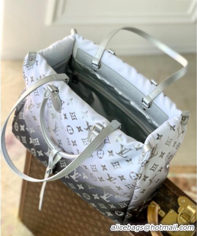 Super Quality Louis Vuitton OnTheGo MM Tote Bag in Frost Gradient Silver Monogram Nylon M11847 2024