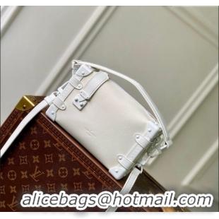 Good Product Louis Vuitton Side Trunk MM Bag in All White Cowhide Leather M24309 2024