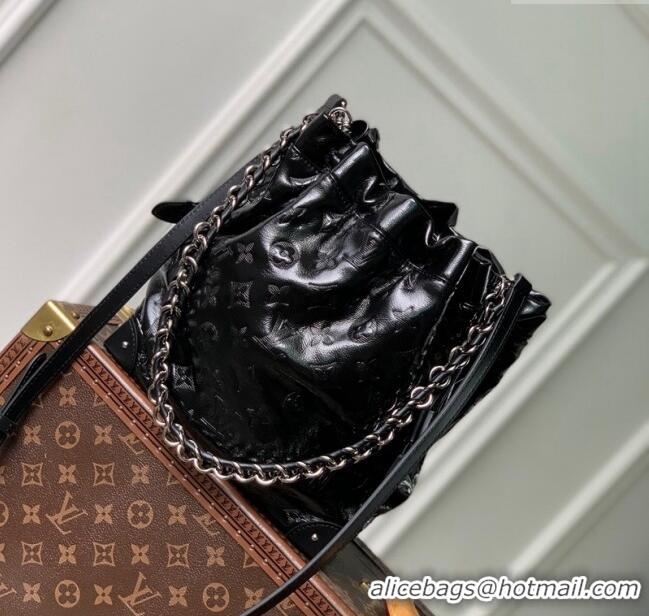 Pretty Style Louis Vuitton Noe Trunk PM Bucket Bag in Black Monogram Leather M13484 Cruise 2025