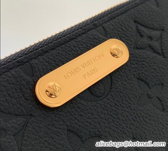 Top Grade Louis Vuitton Margot Wallet in Black Supple Leather M12425 2024