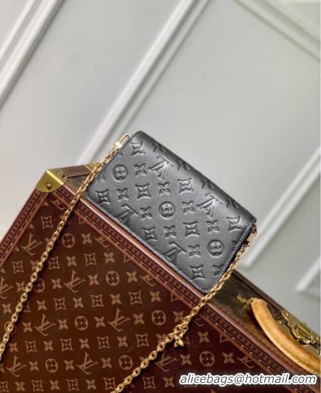 New Fashion Louis Vuitton Wallet On Chain Métis Mini Bag in Monogram Empreinte Leather M12716 Gun Metal 2024