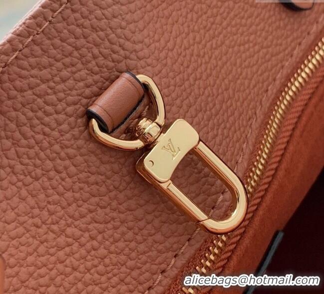 Top Grade Louis Vuitton OnTheGo MM Tote Bag in Embossed Grained Leather M12775 Cognac Brown 2024