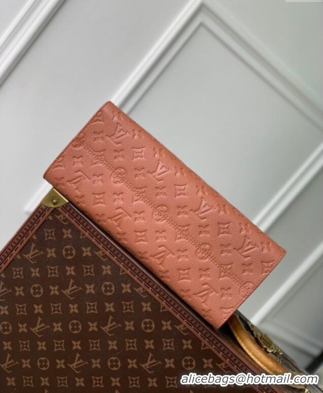 Top Grade Louis Vuitton OnTheGo MM Tote Bag in Embossed Grained Leather M12775 Cognac Brown 2024