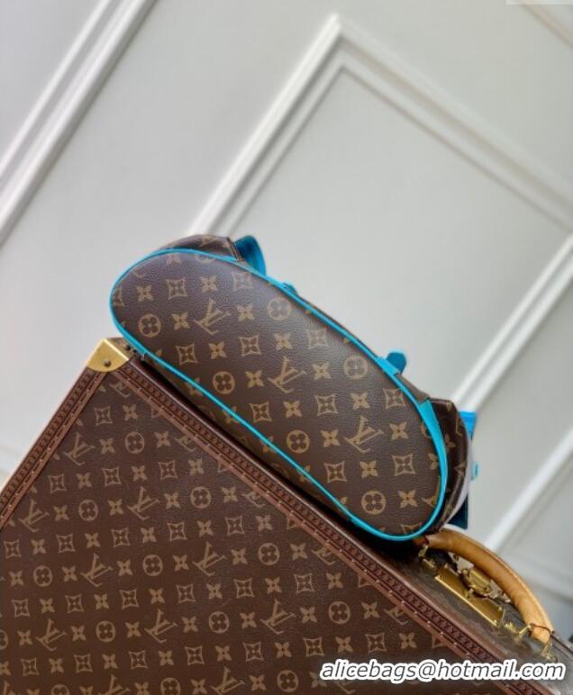 Well Crafted Louis Vuitton Christopher MM Backpack Bag in Monogram Macassar Canvas M12729 Gaston Blue 2024