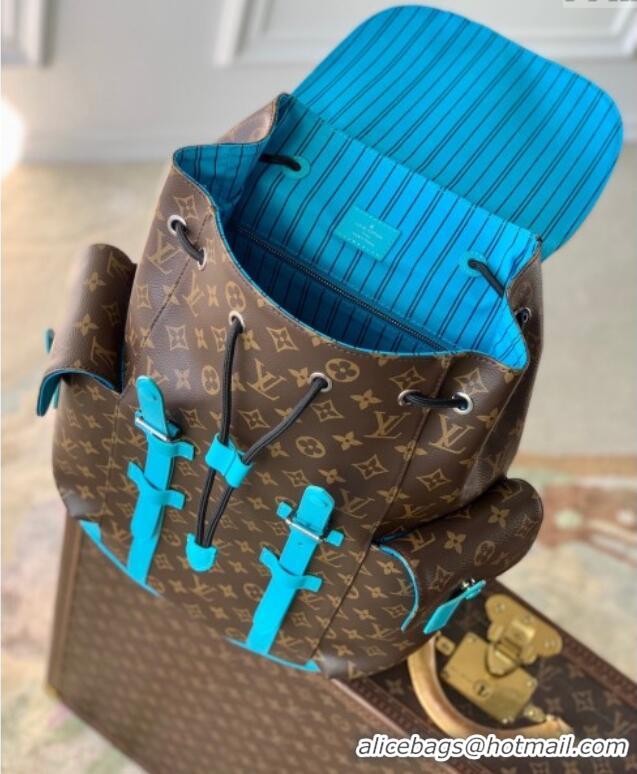 Well Crafted Louis Vuitton Christopher MM Backpack Bag in Monogram Macassar Canvas M12729 Gaston Blue 2024