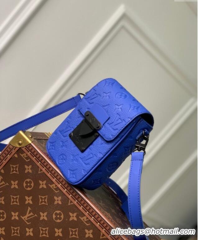 Best Price Louis Vuitton S-Lock Vertical Wearable Wallet in Taurillon Monogram Leather M82568 Blue 2024