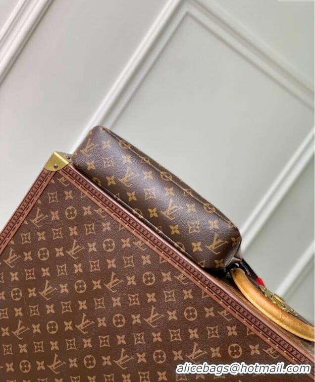 Top Design Louis Vuitton Pochette Voyage Souple Pouch in Monogram Macassar Canvas M13199 Red 2024