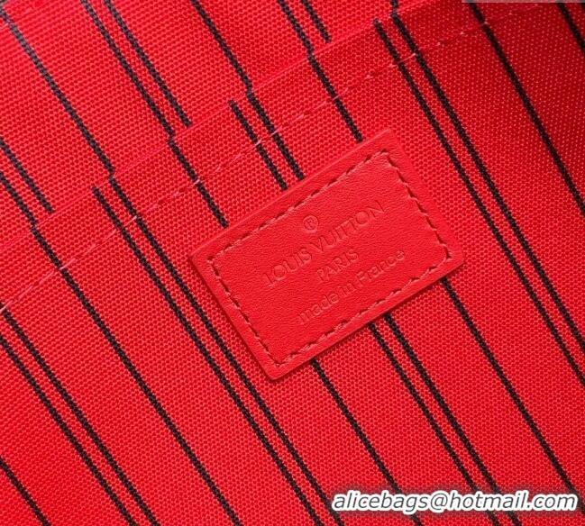 Top Design Louis Vuitton Pochette Voyage Souple Pouch in Monogram Macassar Canvas M13199 Red 2024