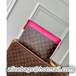 Top Grade Louis Vuitton Pochette Voyage Souple Pouch in Monogram Macassar Canvas M13356 Pondichery Pink 2024