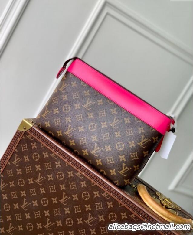 Top Grade Louis Vuitton Pochette Voyage Souple Pouch in Monogram Macassar Canvas M13356 Pondichery Pink 2024