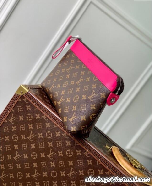 Top Grade Louis Vuitton Pochette Voyage Souple Pouch in Monogram Macassar Canvas M13356 Pondichery Pink 2024