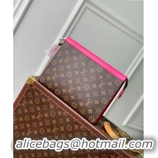 Pretty Style Louis Vuitton Pochette Voyage MM Pouch in Monogram Macassar Canvas M12818 Pondichery Pink 2024