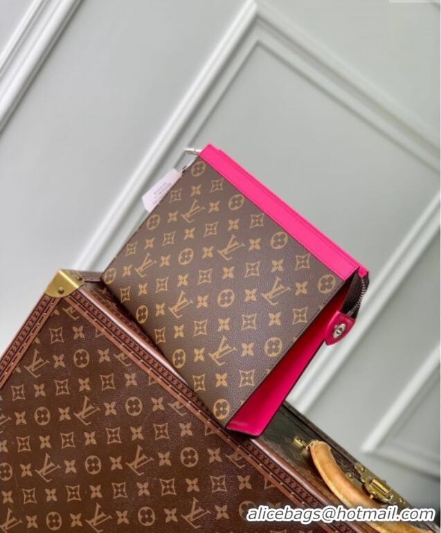 Pretty Style Louis Vuitton Pochette Voyage MM Pouch in Monogram Macassar Canvas M12818 Pondichery Pink 2024