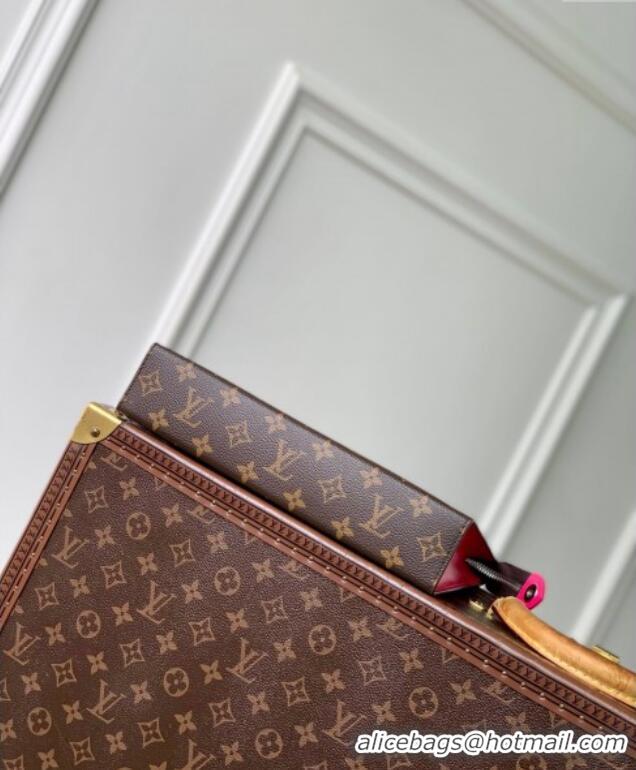 Pretty Style Louis Vuitton Pochette Voyage MM Pouch in Monogram Macassar Canvas M12818 Pondichery Pink 2024