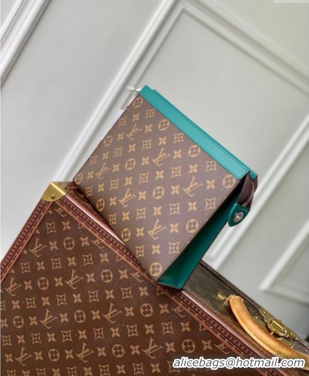 Well Crafted Louis Vuitton Pochette Voyage MM Pouch in Monogram Macassar Canvas M12820 Green 2024