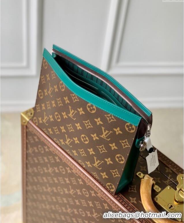 Well Crafted Louis Vuitton Pochette Voyage MM Pouch in Monogram Macassar Canvas M12820 Green 2024