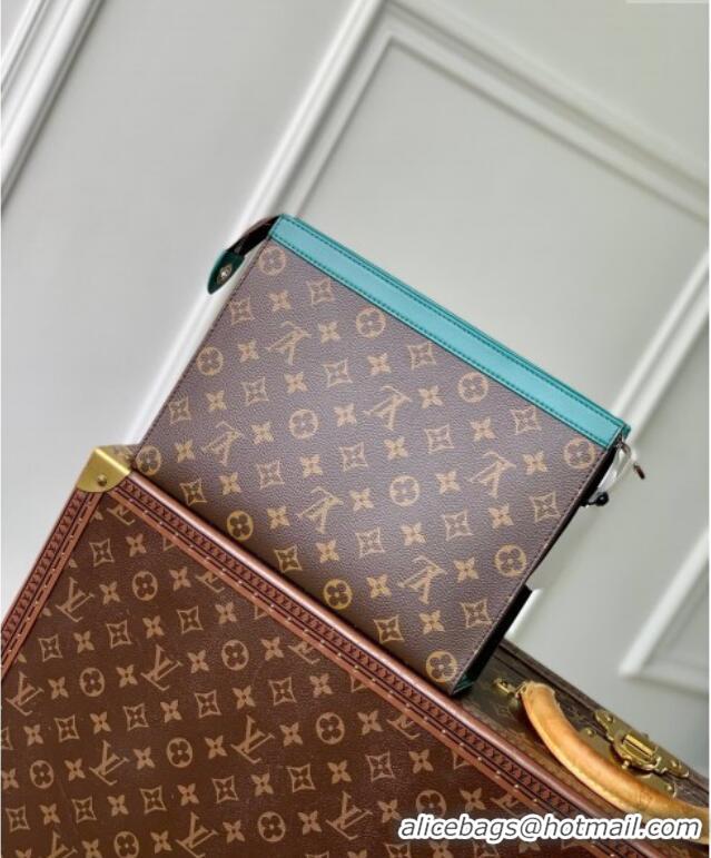 Well Crafted Louis Vuitton Pochette Voyage MM Pouch in Monogram Macassar Canvas M12820 Green 2024