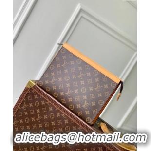 Super Quality Louis Vuitton Pochette Voyage MM Pouch in Monogram Macassar Canvas M12820 Safran Yellow 2024