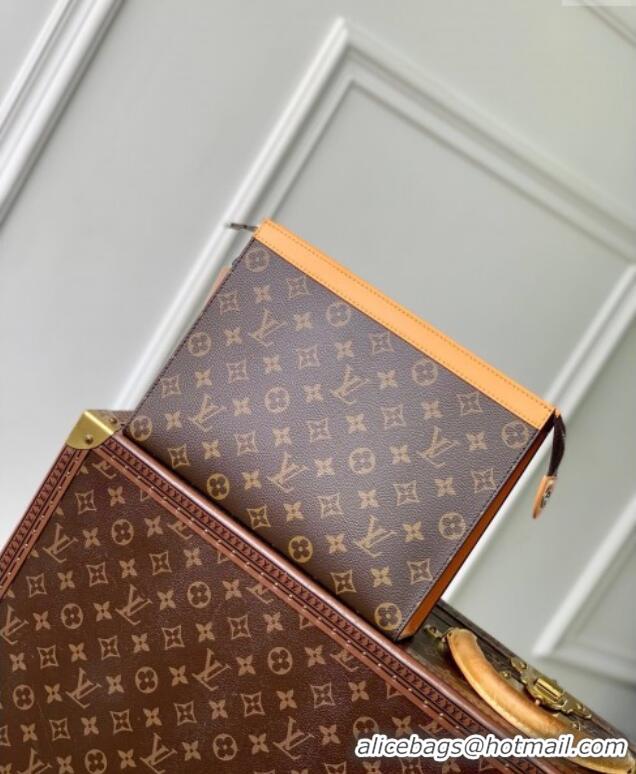 Super Quality Louis Vuitton Pochette Voyage MM Pouch in Monogram Macassar Canvas M12820 Safran Yellow 2024