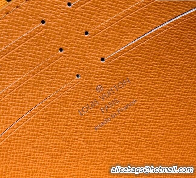 Super Quality Louis Vuitton Pochette Voyage MM Pouch in Monogram Macassar Canvas M12820 Safran Yellow 2024