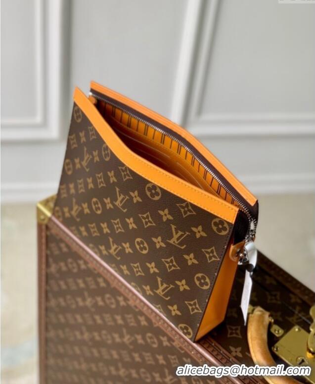 Super Quality Louis Vuitton Pochette Voyage MM Pouch in Monogram Macassar Canvas M12820 Safran Yellow 2024