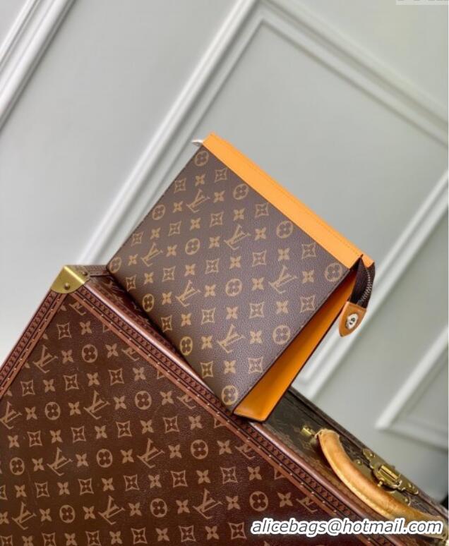 Super Quality Louis Vuitton Pochette Voyage MM Pouch in Monogram Macassar Canvas M12820 Safran Yellow 2024