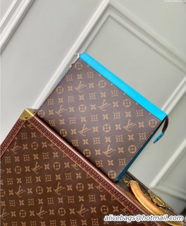 Low Cost Louis Vuitton Pochette Voyage MM Pouch in Monogram Macassar Canvas M12815 Gaston Blue 2024