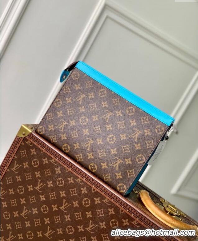 Low Cost Louis Vuitton Pochette Voyage MM Pouch in Monogram Macassar Canvas M12815 Gaston Blue 2024