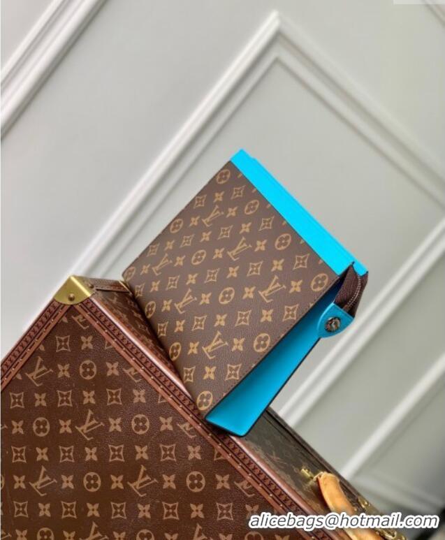 Low Cost Louis Vuitton Pochette Voyage MM Pouch in Monogram Macassar Canvas M12815 Gaston Blue 2024