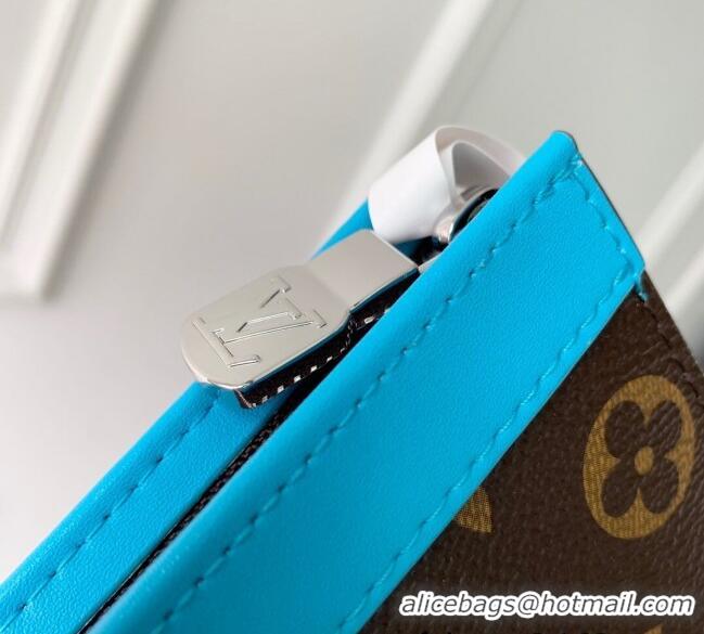 Low Cost Louis Vuitton Pochette Voyage MM Pouch in Monogram Macassar Canvas M12815 Gaston Blue 2024