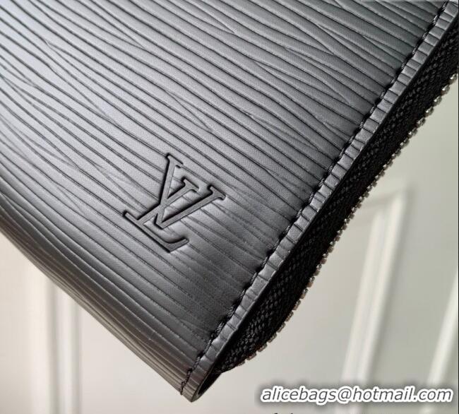 Famous Brand Louis Vuitton Zippy Wallet Horizontal Black Epi Leather M31071 2024