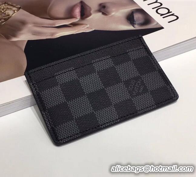 Good Product Louis Vuitton Card Holder Wallet N60703 Damier Graphite Canvas 2024