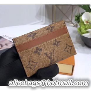 Pretty Style Louis Vuitton Card Holder Wallet M60703 Monogram Reverse Canvas 2024