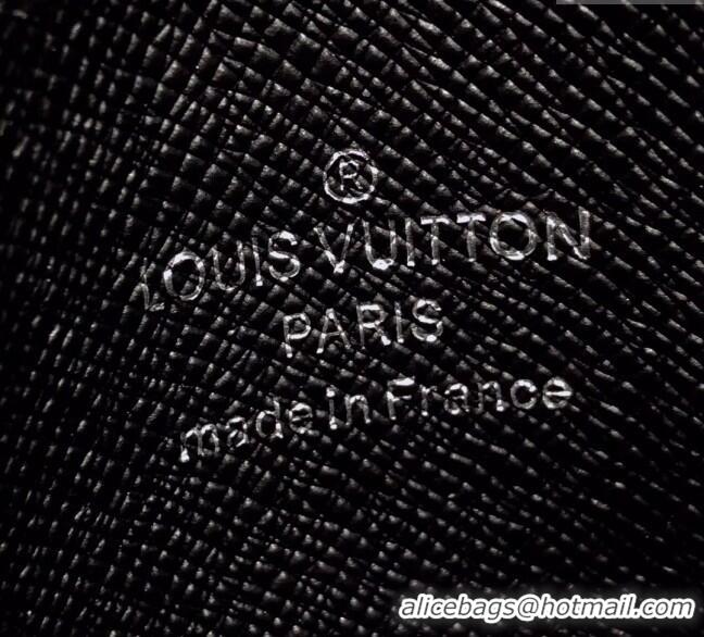 Pretty Style Louis Vuitton Card Holder Wallet in Black Grained Leather M60703 2024