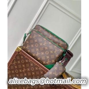 Best Price Louis Vuitton Mens Trio Messenger bag in Monogram Macassar Canvas M12766 Borneo Green 2024