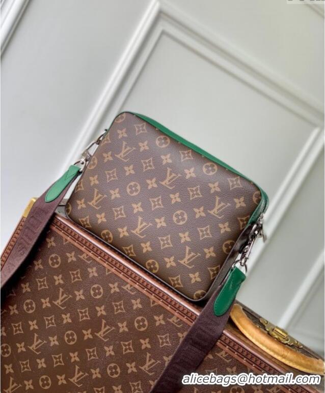 Best Price Louis Vuitton Mens Trio Messenger bag in Monogram Macassar Canvas M12766 Borneo Green 2024