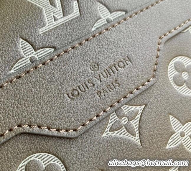 Big Discount Louis Vuitton Trio Messenger bag in Monogram Shadow Calfskin M12490 Khaki Grey 2024