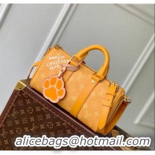 Famous Brand Louis Vuitton Keepall Bandouliere 25 Bag in Yellow Monogram Heritage Canvas M13166 2024