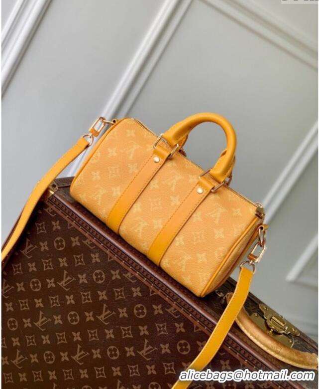 Famous Brand Louis Vuitton Keepall Bandouliere 25 Bag in Yellow Monogram Heritage Canvas M13166 2024