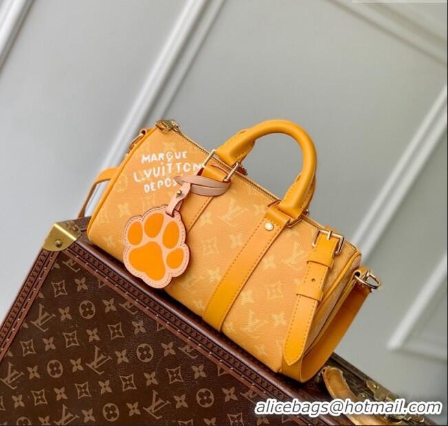 Famous Brand Louis Vuitton Keepall Bandouliere 25 Bag in Yellow Monogram Heritage Canvas M13166 2024