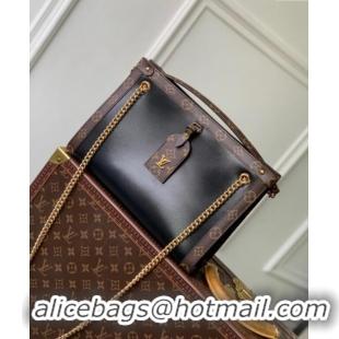 Best Price Louis Vuitton Nova PM Tote Bag in Black Calfskin and Monogram Canvas M13140 2024