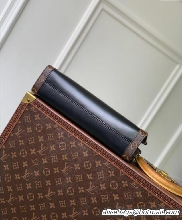 Best Price Louis Vuitton Nova PM Tote Bag in Black Calfskin and Monogram Canvas M13140 2024