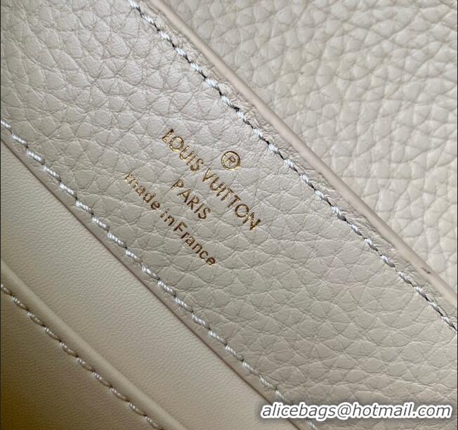 New Fashion Louis Vuitton Capucines Mini Bag in Taurillon Leather M23944 Quartz White 2024