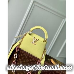 Trendy Design Louis Vuitton Capucines Mini Bag in Taurillon Leather M25232 Sun Beam Yellow 2024